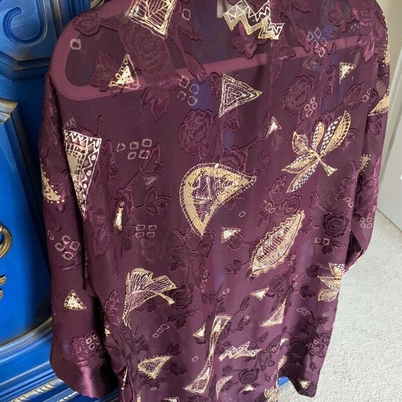 Vintage 1980s California Dynasty Purple Short Robe - Picture 2 of 2